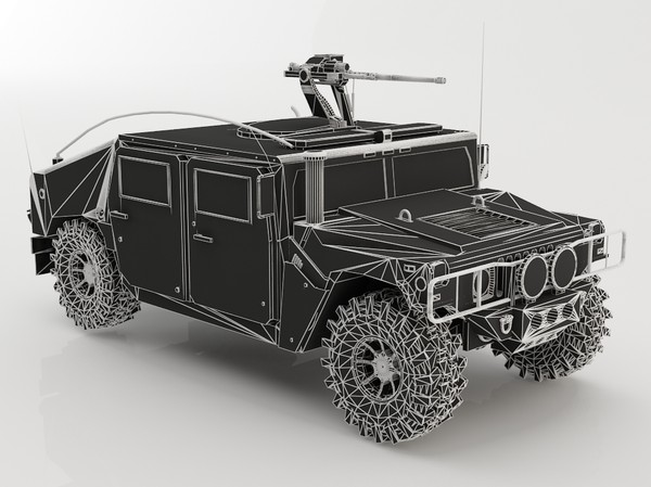 3d 3ds armored hummer - Hummer Humvee by luledesign