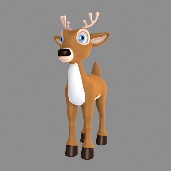 cool cartoon christmas deer 3d model - cartoon deer 4 by kengustudio