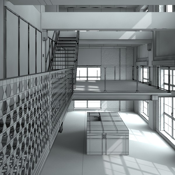 3d model interior scene - Loft Scene by BBB3viz