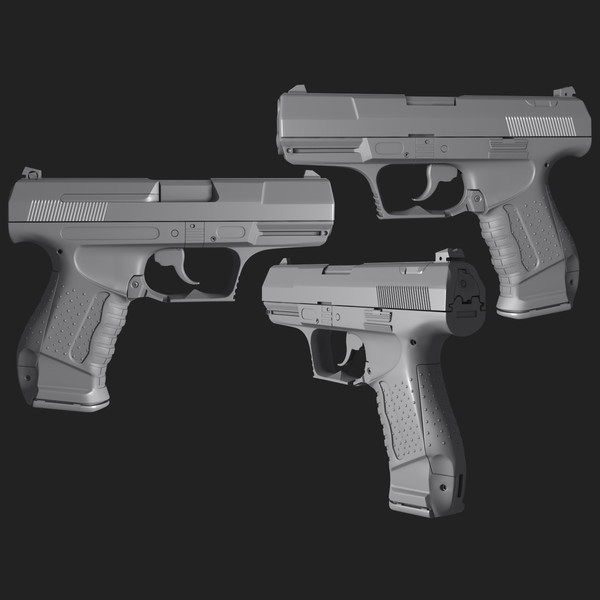 3d walther p99 highpoly - Walther P99 Highpoly by HardSurface