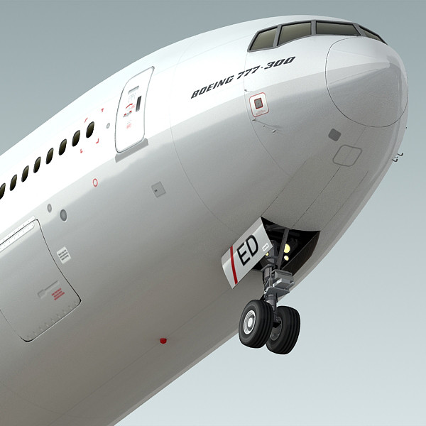 3d model boeing 777-300 generic white - Boeing 777-300 Generic White by BlueGreen