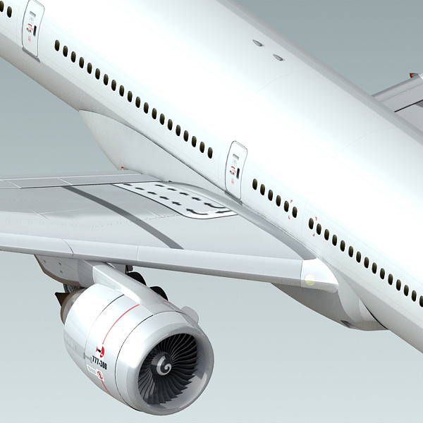3d model boeing 777-300 generic white - Boeing 777-300 Generic White by BlueGreen