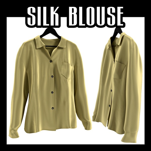 3d model silk blouse - Silk blouse by btbt