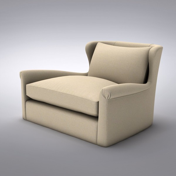 3d furniture - model - Restoration Hardware - Belgian Wingback Upholstered Chair by dddshop