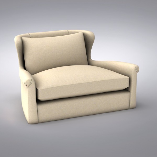 3d furniture - model - Restoration Hardware - Belgian Wingback Upholstered Chair by dddshop