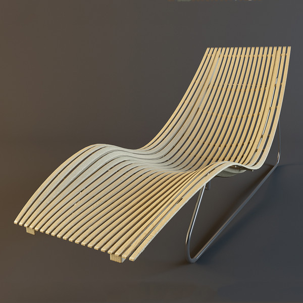 chaise-longue 3d model - Chaise-Longue by mifody