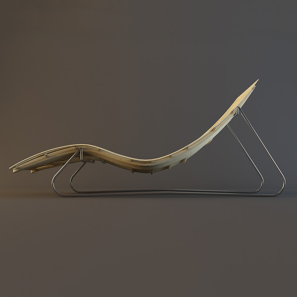 chaise-longue 3d model - Chaise-Longue by mifody