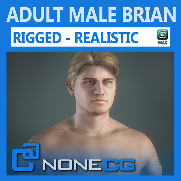 realistic male character rigged 3d max - Anatomy Male Nude Model Brian Rigged by NONECG