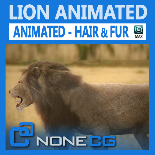 3ds max lion fur - Lion Animated by NONECG