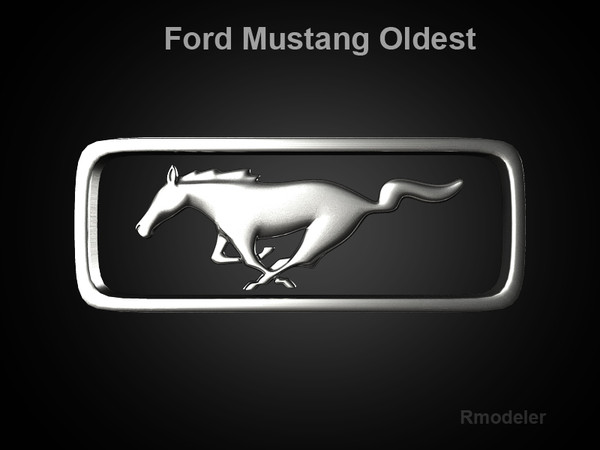 3d 3ds mustang oldest - Mustang Oldest 3d Logo by Serega Rozhnov