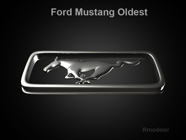 3d 3ds mustang oldest - Mustang Oldest 3d Logo by Serega Rozhnov
