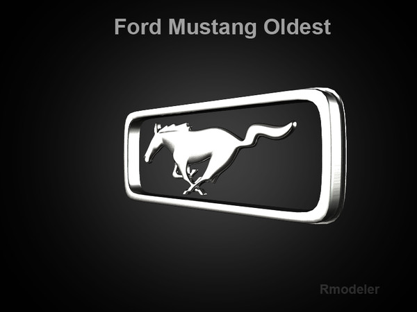 3d 3ds mustang oldest - Mustang Oldest 3d Logo by Serega Rozhnov