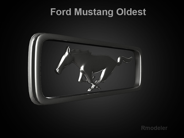 3d 3ds mustang oldest - Mustang Oldest 3d Logo by Serega Rozhnov