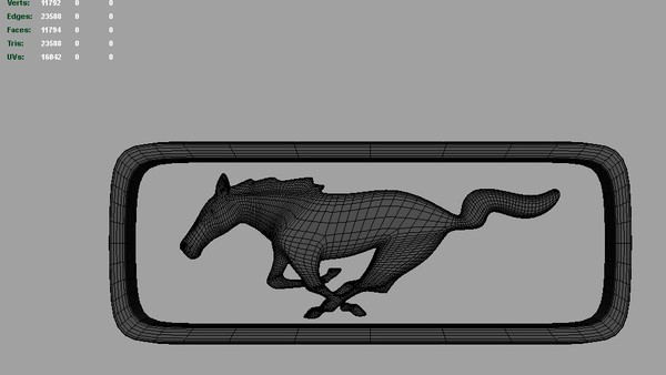 3d 3ds mustang oldest - Mustang Oldest 3d Logo by Serega Rozhnov