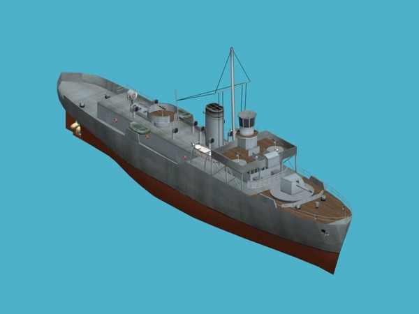 3ds max flower class corvettes - HMS Flower class corvette by FangioDesign
