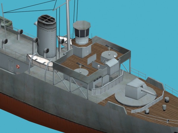 3ds max flower class corvettes - HMS Flower class corvette by FangioDesign
