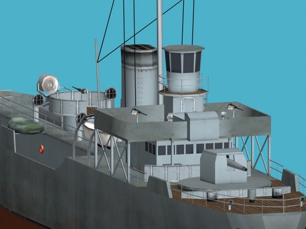 3ds max flower class corvettes - HMS Flower class corvette by FangioDesign