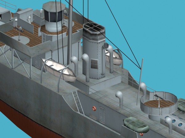 3ds max flower class corvettes - HMS Flower class corvette by FangioDesign