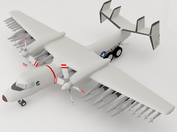 e2c hawkeye 3d model - E2c Hawkeye by luledesign
