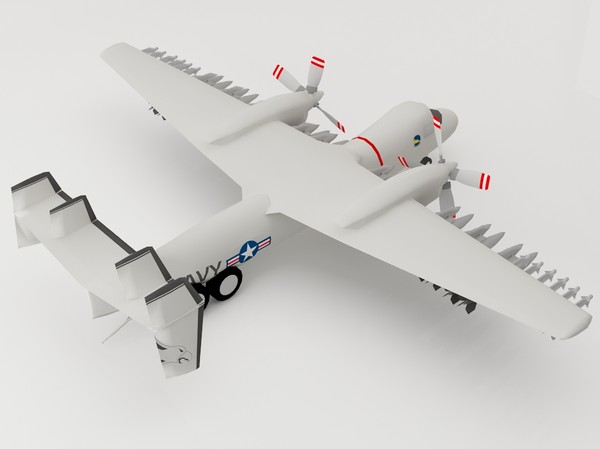 e2c hawkeye 3d model - E2c Hawkeye by luledesign