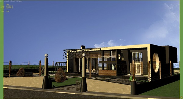 3d 3ds scene modern building house - Modern Home (2) by solarseas