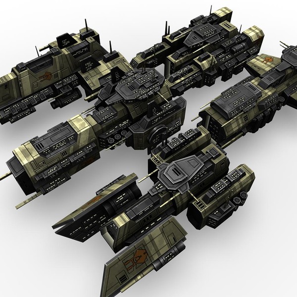 3d model of 5 battleship destroyers ship - 5_battleship_destroyers.rar by Angryfly