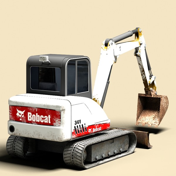 3d model excavator bobcat 341 - Bobcat 341 excavator by Sandu_Bublic
