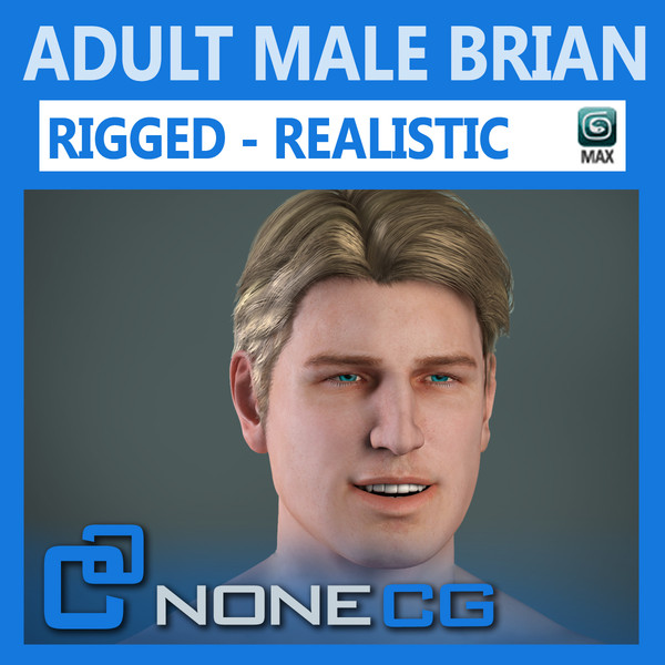 realistic male character rigged 3d x - Anatomy Male Nude Brian Rigged by NONECG
