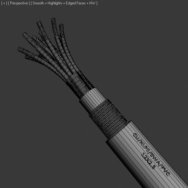 5 cable 3d model - Cable 12X2.5 by happy_maker
