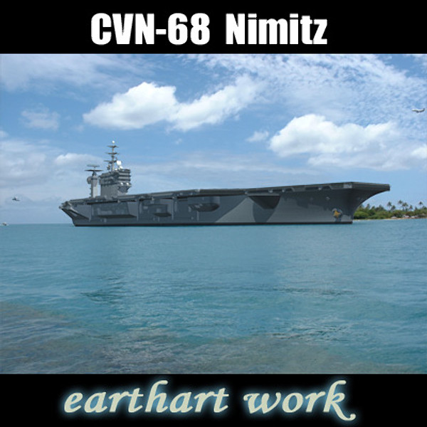 3d aircraft carrier uss nimitz - USS CVN-68 Nimitz aircraft carrier by earth art