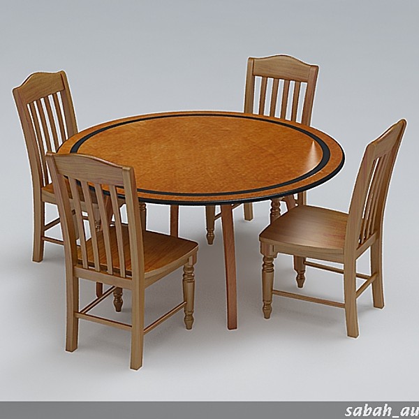 3d model dining set - Dining Chair & Table 10 by sabah_au