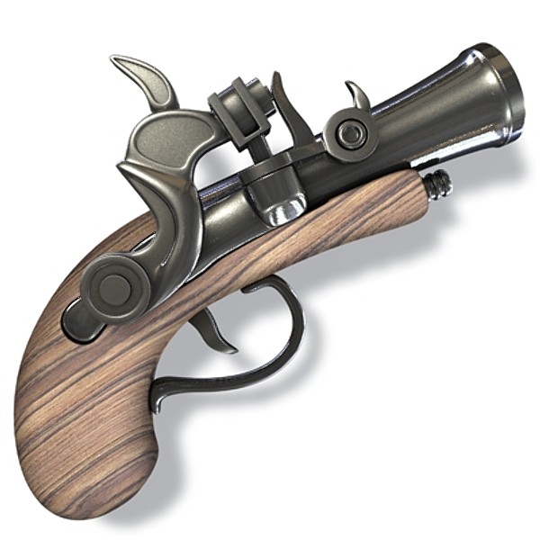 gun 3d obj - pistolet-ancien by 3DBS