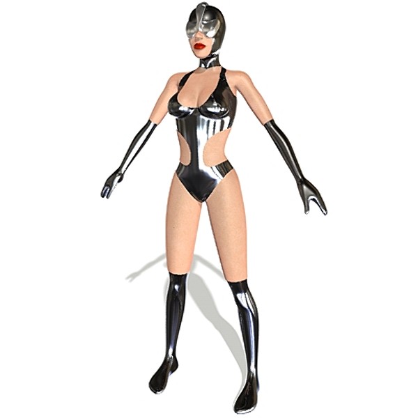 woman c4d - femme-vetements-en-cuir by 3DBS