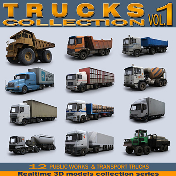 3d model realtime trucks vol 1 - Trucks Collection Vol.1 by papillon