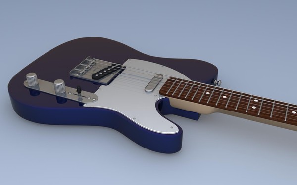 fender telecaster guitar twin 3d model - Fender Telecaster With Twin Reverb Amplifier by jmaster