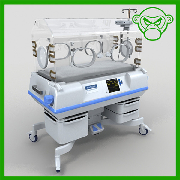 3d infant incubator model - infant incubator by monkeyodoom