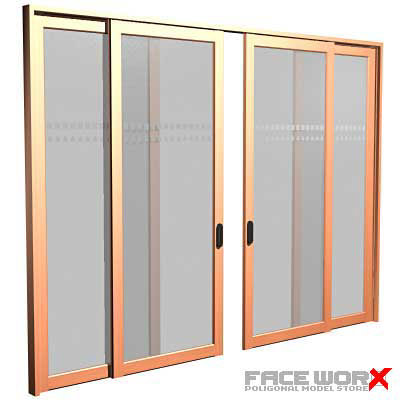 glass door 3d model - Door Glass004_max.ZIP by Fworx