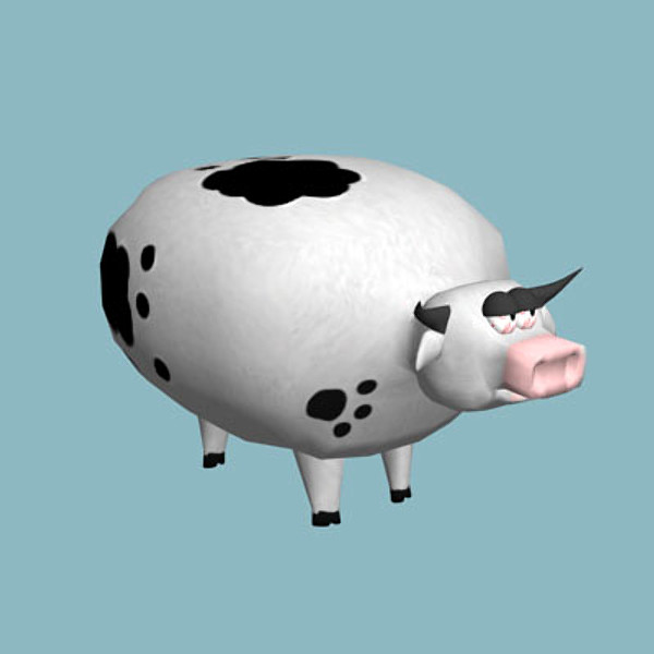 cartoon cow 3d max - Cartoon Cow by utanmaz