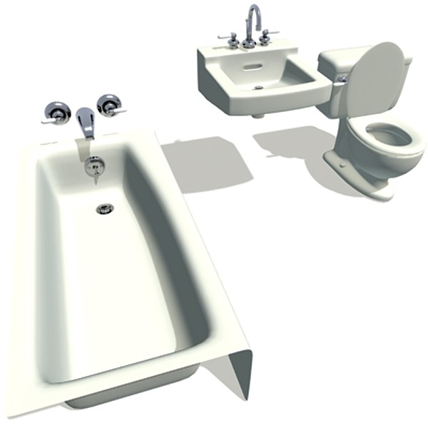 c4d basin bath - elements-salle-de-bain.c4d by 3DBS