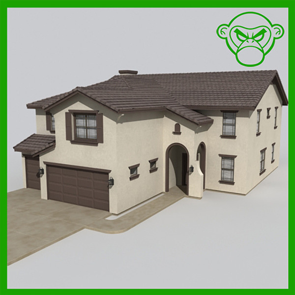 3d house model - house 18 by monkeyodoom