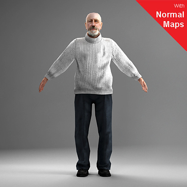 axyz characters human 3d 3ds - CMan0028-Tp by axyzdesign