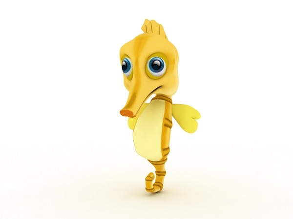 Cartoon Seahorse  - Cartoonish Aquatic Creature 3d model