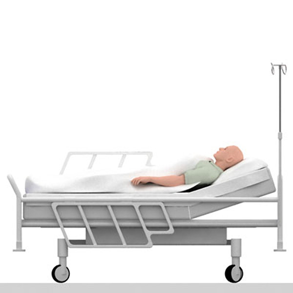 ICU Hospital bed with patient