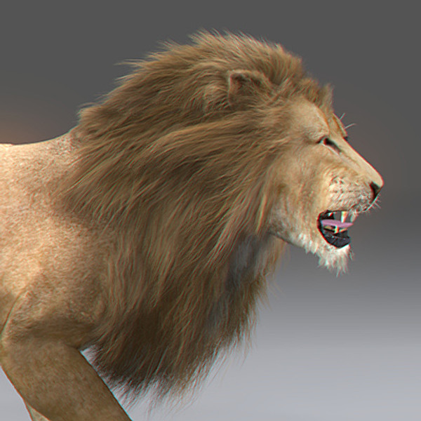 3ds max lion fur - Lion Animated by NONECG