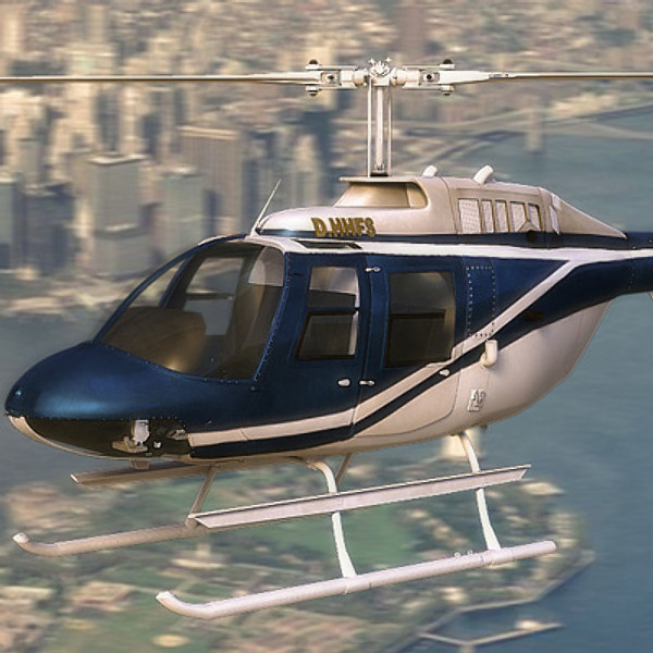 3d model of helicopter bell - Bell206 JetRanger helicopter by earth art