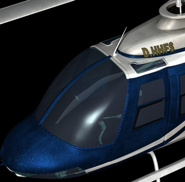 3d model of helicopter bell - Bell206 JetRanger helicopter by earth art