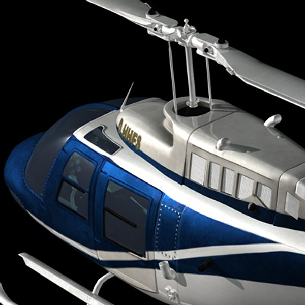 3d model of helicopter bell - Bell206 JetRanger helicopter by earth art