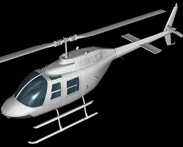 3d model of helicopter bell - Bell206 JetRanger helicopter by earth art