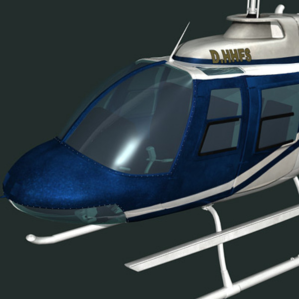 3d model of helicopter bell - Bell206 JetRanger helicopter by earth art