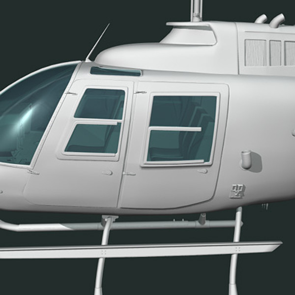3d model of helicopter bell - Bell206 JetRanger helicopter by earth art